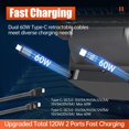 thumbnail image 3 of Hub USB DGXWLLW para Tesla Model Y 2025-26, 120 W, doble Type-C, 3 of 6