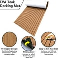 thumbnail image 3 of HJDECK Boat Flooring EVA Foam Carpet Faux Teak Self-Adhesive Non-Skid Fits for Sea Deck Marine Yacht RV Boat Flooring Mats/Decking Pad 94"x 35", 3 of 9
