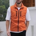 thumbnail image 2 of YUGYXL Travel Vest for Men with Zipper Pockets Mens Fishing Vests Loose Casual Full Zip Up Sleeveless Jacket Outdoor Workwear Red XXXXL, 2 of 6