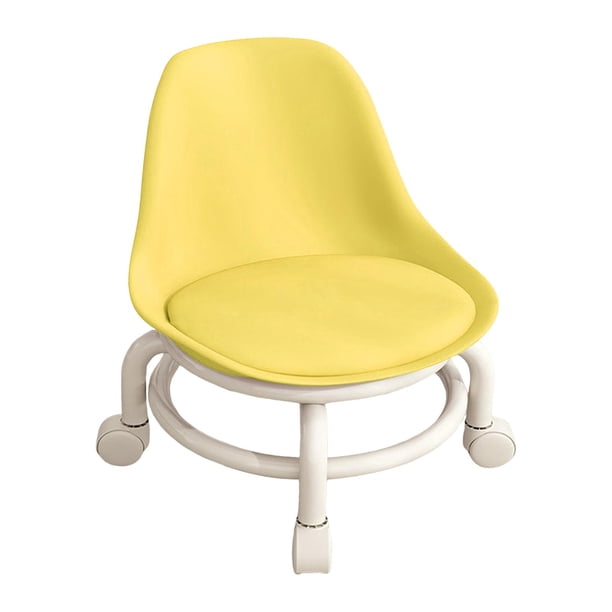 Silla giratoria con ruedas universales giratorias de 360 degree y asiento bajo Amarillo