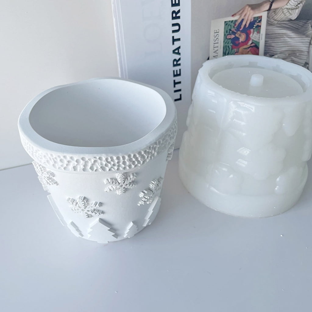BQBQERT Flower Silicone Mold Concrete Cement Plant Mold Flowerpot Epoxy Resin Mould Makeup Brush Holder Mold