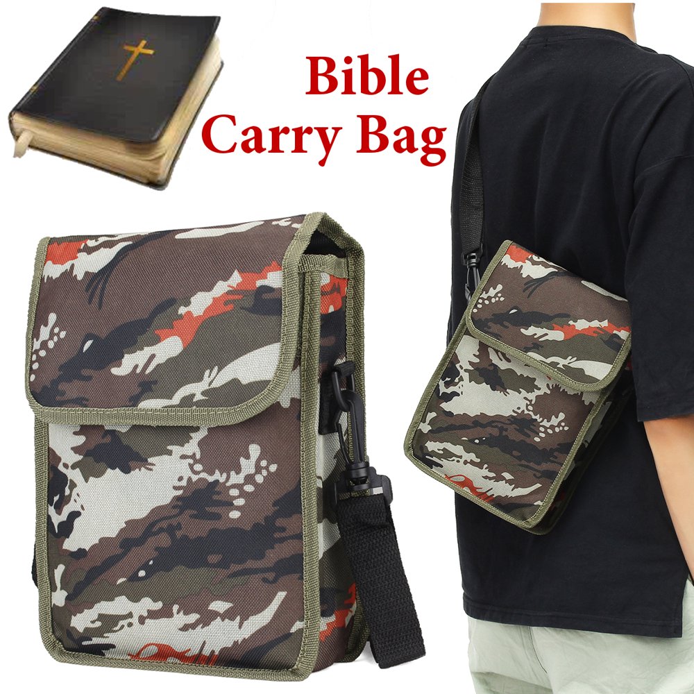 Bible Cover Zipper Protective Holy Book Tote Bag Religious Carrying