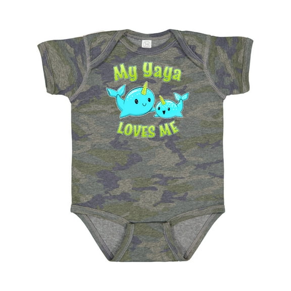 Inktastic My Yaya Loves Me Cute Narwhal Boys or Girls Baby Bodysuit