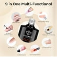 thumbnail image 6 of Modelones 9 in One Nail Glue Gel Base Coat Brush On Nail Polish Glue 15ml for Tips, Rhinestones, Blooming Art Gel Kit for Acrylic Tips U V Lamp Needed, 6 of 7