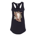 thumbnail image 2 of Wild Bobby Western Ma Steer Pink And Grey Distressed Pop Culture Women Racerback Tank Top, Black, Small, 2 of 6