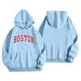 thumbnail image 4 of Hoodies for Women Crewneck Loose Fit Holiday Tops Boston Print Long Sleeve Fall Basic Sweatshirts, 4 of 4