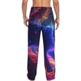 thumbnail image 7 of Salouo Cosmic Cat Psychedelic Journey Print Pajama Pants for Men, Lounge Pants Elastic Waistband Casual Men's sleepwear Loungewear Sleep Pajama Pant -Large, 7 of 7