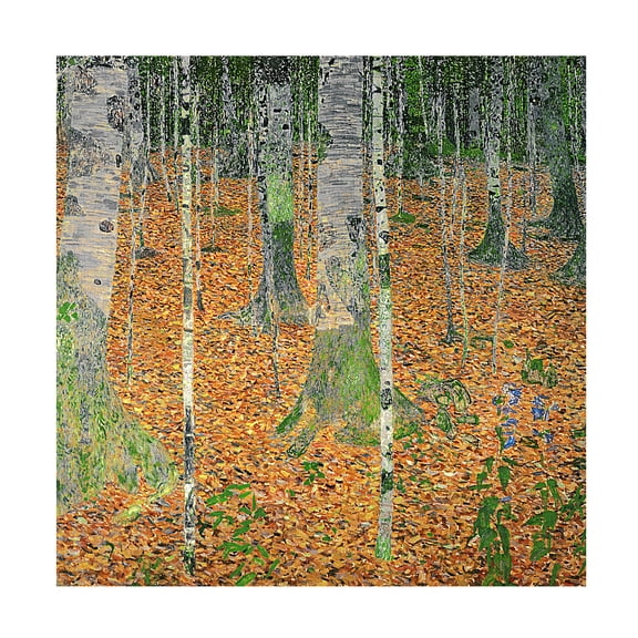 Trademark Fine Art Gustav Klimt The Birch Wood Canvas Wall Art - 18x18