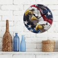 thumbnail image 3 of Yayeee 10" Wall Clock Battery Operated Quartz Round Silent Non-Ticking Home Decor, American Eagle Pattern, 3 of 6