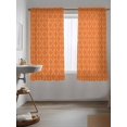 thumbnail image 3 of Orange Morocco Curtains 63 Inch Length,Sheer Curtains for Bedroom Living Room Window Geometric Leaf Diamond Lattice Abstract Rod Pocket Drapes Kitchen Curtains Small Half Window 42"x63" 2 Panels, 3 of 6