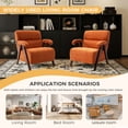 thumbnail image 5 of WRXELAN Accent Chair Mid Century Modern Living Room Chairs with Thick Cushion Comfy Upholstered Armchair Cozy Small Side Chairs for Reading Room -Orange 1pcs, 5 of 7