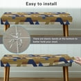 thumbnail image 5 of Psesaysky Sretch Bench Covers Slipcover Brown Geometric Print Dining Bench Cover with Elastic Band Home Decoration Washable Rectangle Piano Chair Cover for Dining Room, Living Room, Garden, 5 of 7