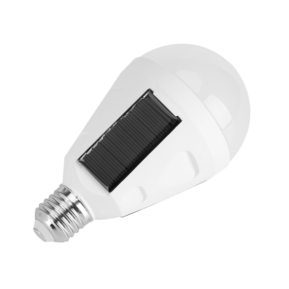 Rechargeable LED Solar Light Bulb - 12W AC86-265V for Garden, Camping, and Emergency Use