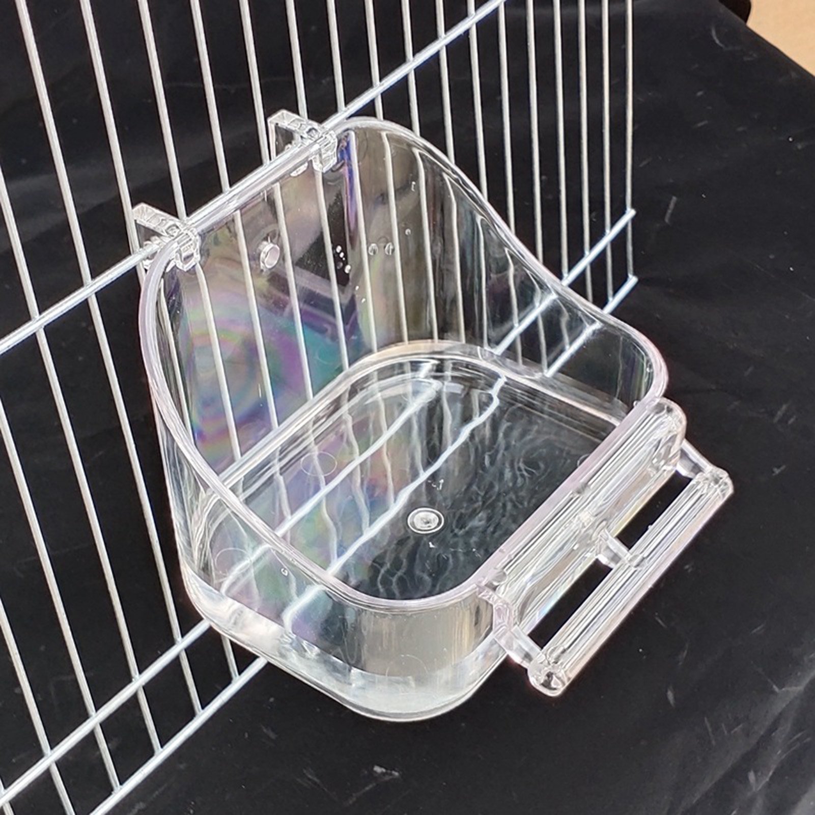 Cheers.US Hanging Bird Bath Shower Box Bowl Cage Accessory for Little Bird Canary Budgerigar Parrots Crested Myna Cockatiel Lovebird Parakeet Bath
