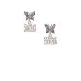thumbnail image 2 of Delight Jewelry Silvertone Class of 2028 Silvertone Antiqued Butterfly Post Earrings, 2 of 4