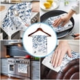 thumbnail image 3 of Blue Leaves Kitchen Towels Set of 3, Water Absorbent Dish Towel, Summer Botanical Decorative Hand Towels - Quick Drying Cloth for Cooking Baking, 18x28 Inch, 3 of 8