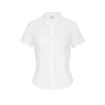 thumbnail image 2 of Odbmxy Shirts for Women Short Sleeve Collared Summer Tops for Women Button Slim White Tunic Plaid Casual Business Tops, 2 of 4