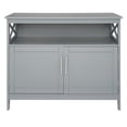 thumbnail image 2 of Hassch Kitchen Sideboard Wooden Double-Doors Buffet Cabinet, Unit Display Storage Cabinet, Gray, 2 of 8