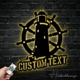 thumbnail image 3 of Handmadetneonsign Custom Lighthouse Sailing Wheel Metal Wall Art LED Light - Personalized Pillow Sailing, 3 of 5