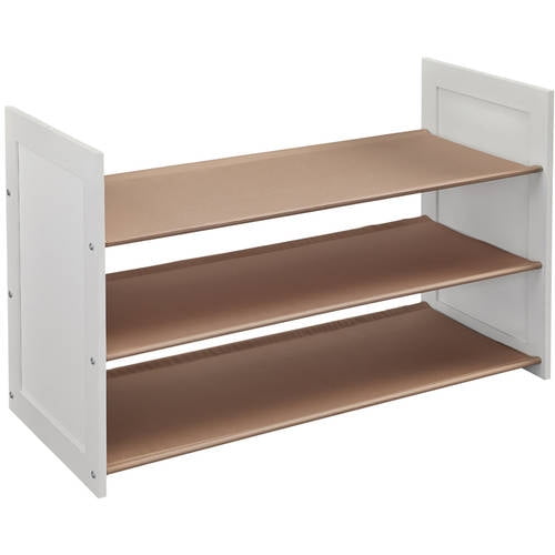 ClosetMaid 3Tier Storage Shoe Rack, Fabric, White and ClosetMaid 3Tier Storage Shoe Rack, Fabric, White and