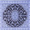 thumbnail image 1 of Ahgly Company Indoor Square Medallion Blue Traditional Area Rugs, 3' Square, 1 of 4