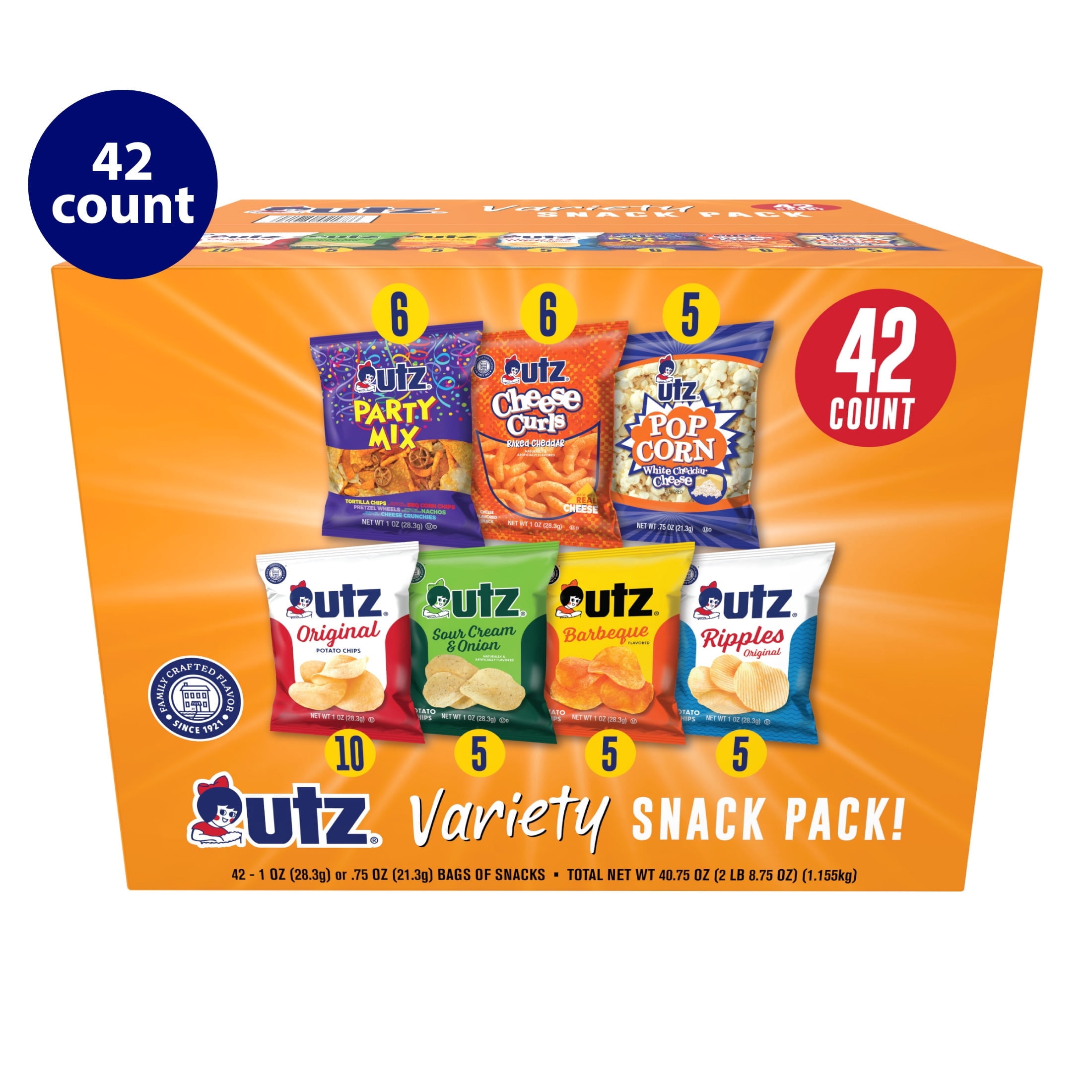 (2 pack) Utz Snack Variety Pack, 1 oz. - Pack of 42