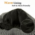 thumbnail image 3 of TOP-EX Men's 100% Merino Wool Winter Beanie Cold Weather Hat with Fleece Lining - Warm Knit Skull Stocking Cuffed Watch Cap for Women Fisherman Hats, Grey Medium Large, 3 of 6