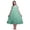 Aquamarine Green3, variant on Seaweed Green Floral Leaves,Rose & Miosotis Mid Calf Nightwear Ladies Cotton Printed Sleeveless Night Gown Maxi Dress XXX-Large