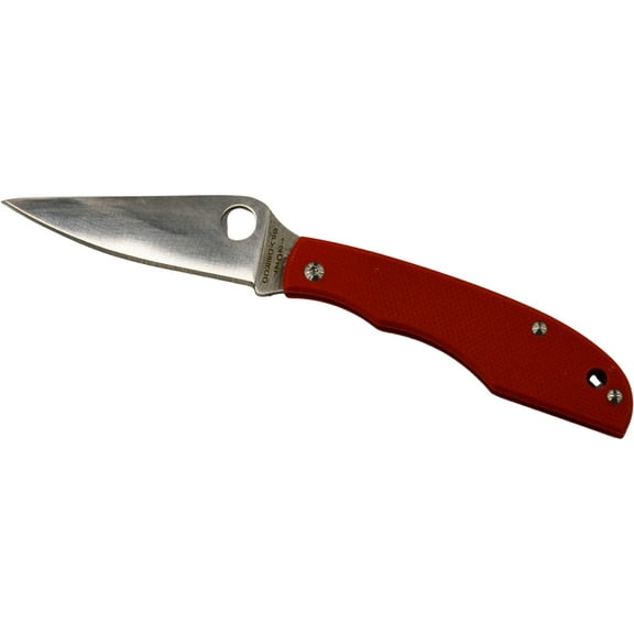 Spyderco Grasshopper Pocket Knife 2.3" Clip Point Sandvik 12C27 Satin Blade G-10 Handle Red