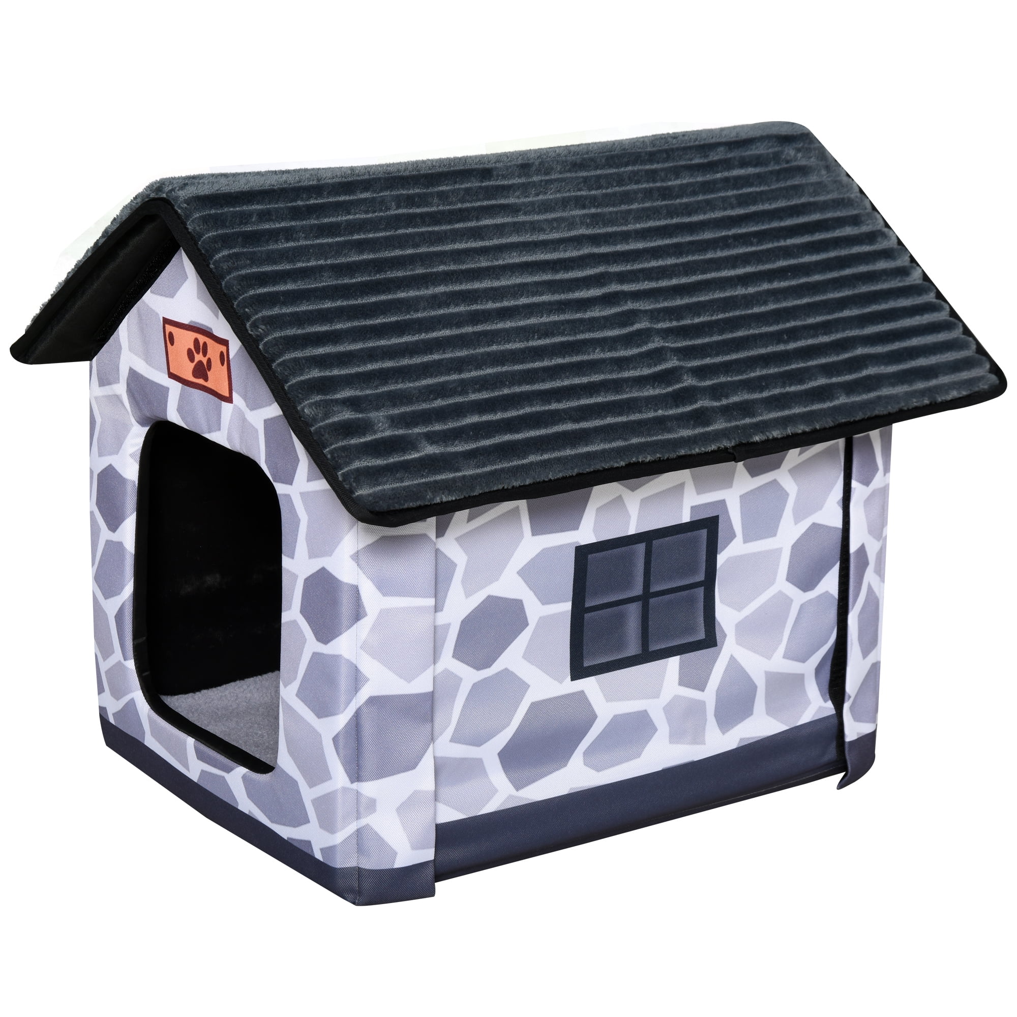 Waterproof /& Washable Retro Double Roof Dog Kennel Pet House Room Soft Cat Bed Pet Crates Foldable Warm Dog Cat House Shelter