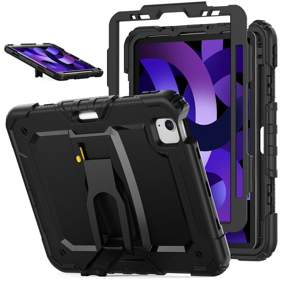 FJLBDE Case for iPad Pro 11 Inch 2022/2021/2020/2018 4th/3rd/2nd/1st Gen, Rugged Shockproof Tablet Cover, Black