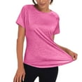 thumbnail image 6 of jtjvou Women's Long Workout Tops,Short Sleeve Mesh Open Back Loose Fit Gym Athletic Running Shirts Exercise Tee Pink M, 6 of 8