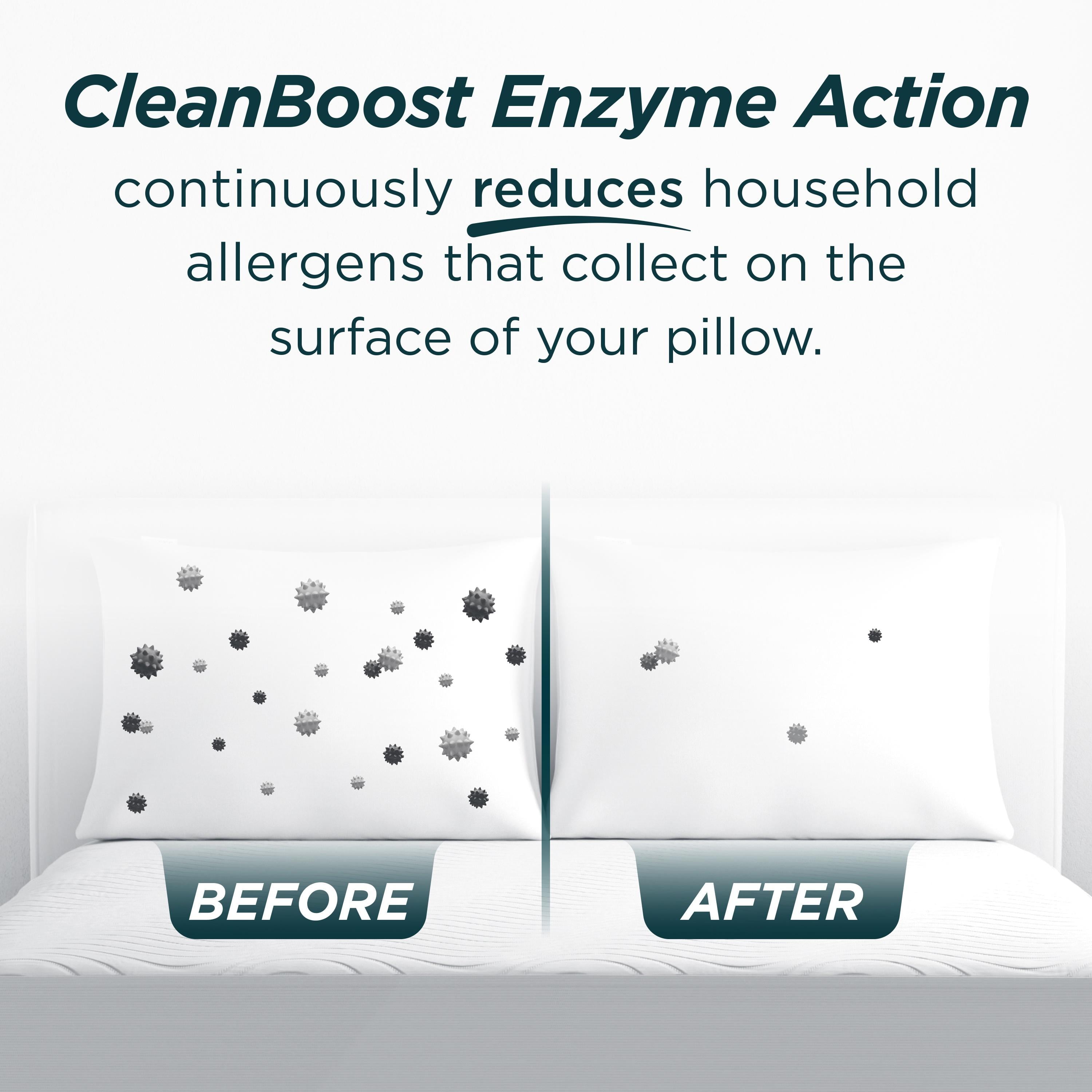 AllerEase CleanBoost Soft & Clean Pillow Cover, King, White- Zippered, 2-Pack