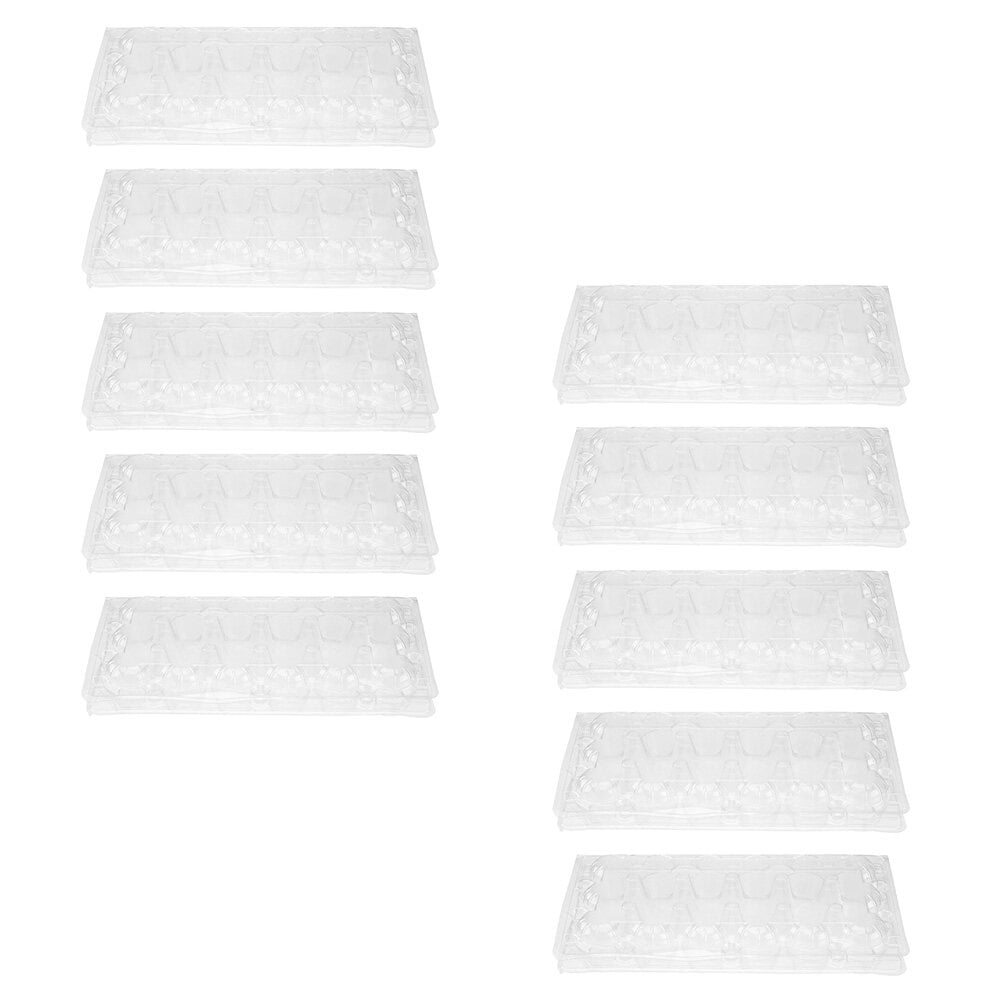 CATIEBYE Transparent PVC Egg Box for Storage Quail Egg Holder Container with Grid Design 40Pcs
