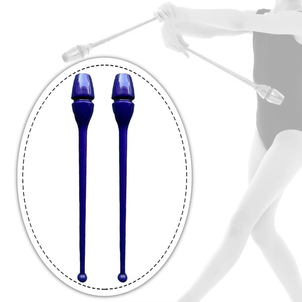 2 Piezas Clubes de Gimnasia Rítmica Bastones Insertables para Danza Palos de Práctica Accesorios para Coreografías Material Pp de Alta Resistencia Fác azul oscuro