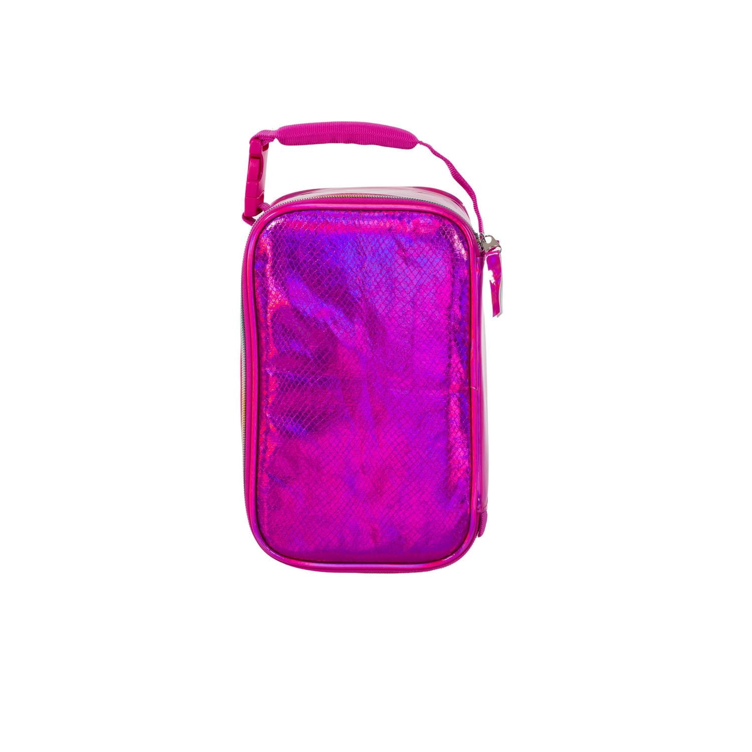 Vertical Insulated Lunch Bag, pink foil