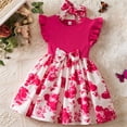 thumbnail image 5 of Ruyang Ruffles Sleeve Knit Flower Girls Dress Crew Neck Ribbed Summer Pleated Dresses Cute Print Pleated Casual Dresses, 5 of 5
