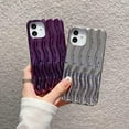 thumbnail image 5 of For iPhone Case Cute 3D Wave Shape Curly Frame Edge Design Soft Silicone Protective Bumper Women Girl Slim Shockproof (Shiny Plated Silver,iPhone 14), 5 of 9