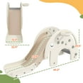 thumbnail image 5 of Kids Slides Qaba 3 in 1 Toddler Slide for Years 1-3, Kids Slide with Climber, Basketball Hoop, Elephant-Shaped Indoor Slide, Cream White,Outdoor Kids Slides, 5 of 8