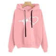 thumbnail image 2 of Hoodies for Women Lightweight Zipper Sweatshirt Cute Half Zip Pullover Women Junior Hoodies Girls Hoodie Sweatshirts for Zipper S Pullover Cropped Long Sleeve Athletic Top Sleeping Pink S, 2 of 3