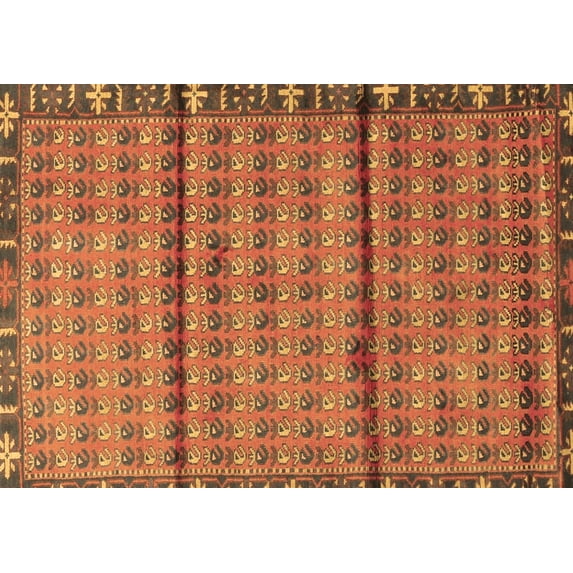 Ahgly Company Indoor Rectangle Persian Brown Traditional Area Rugs, 6' x 9'