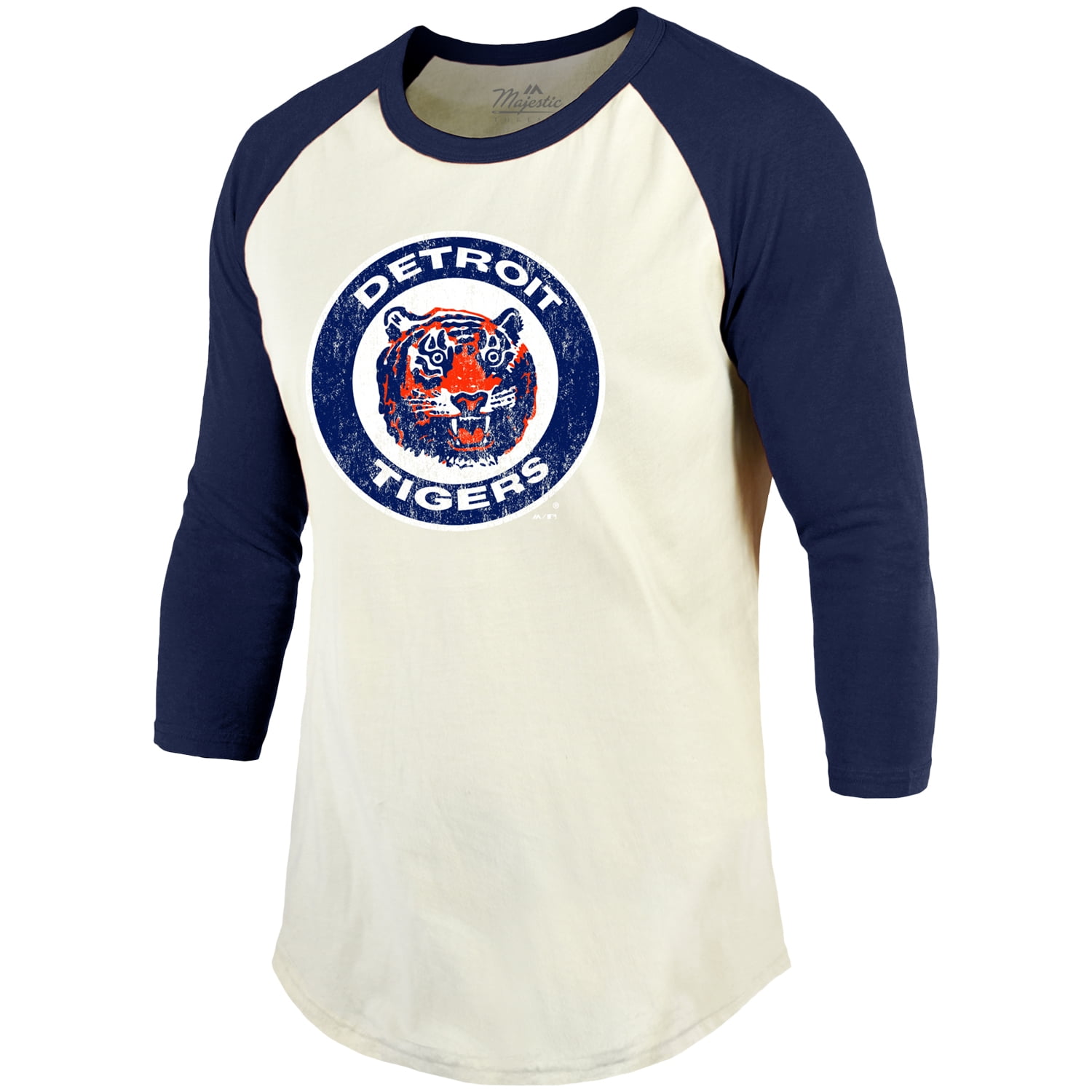 Detroit Tigers Majestic Home Stretch Cooperstown Raglan 3//4 Sleeve T-Shirt
