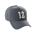thumbnail image 3 of Daxton StructuWhite Baseball Hat Cap Curved Visor Vintage Custom Number, Charcoal Hat, White Number 12, 3 of 4