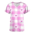 thumbnail image 4 of Edvintorg Valentine's Day Nurse Uniforms Women Scrubs Tops Clearance Fashion Short Sleeve V-Neck Tops Working Uniform Printing Pocket Blouse Tops Summer Women Clothing, 4 of 4
