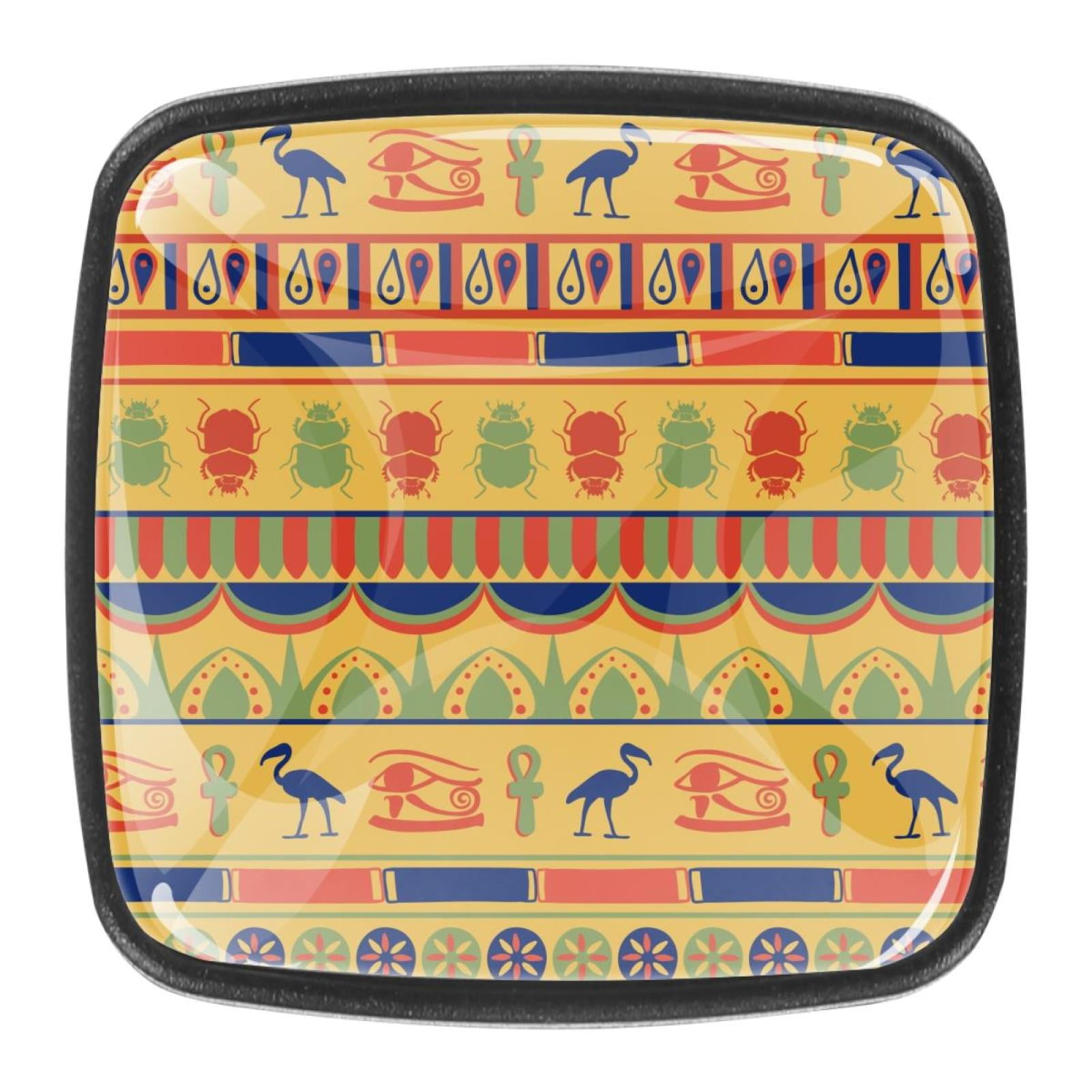 4 Pcs Square Handle Cupboard Knob Drawer Pulls Handle Egyptian