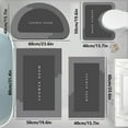 thumbnail image 1 of 4-Piece Super Absorbent Microfiber Bath Mat Set - Non-Slip Quick Dry Bathroom Rugs, Machine Washable Soft Shower Mats for Home, Hotel, Dorm - Includes Contour Rug, Lid Cover & Toilet Mat, 1 of 5