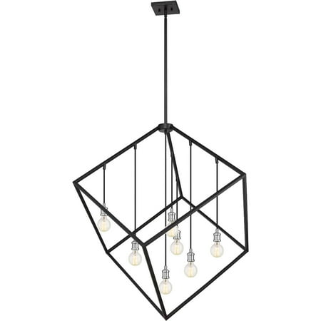

Matte Black and Brushed Nickel Tone Finish Pendants 44 Wide Steel Material Medium 7 Light Fixture