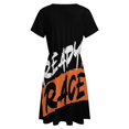 thumbnail image 5 of Ready To Race White And Orange Dress Fashion Beach Short Sleeve Dresses Female Party Printed Sundress, 5 of 7