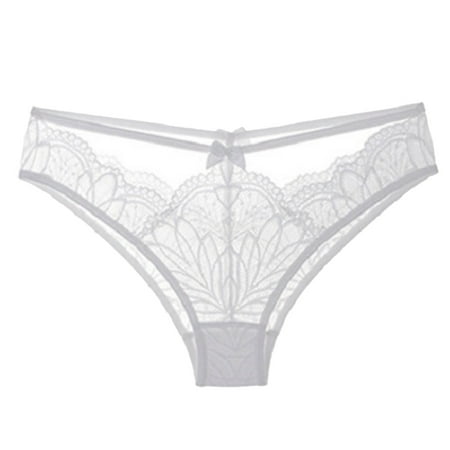 

DECILRO Lingerie for Women Women Sexy Lace Bowknot Underwear Lingerie Panties Ladies Underwear Underpants T-String White XL