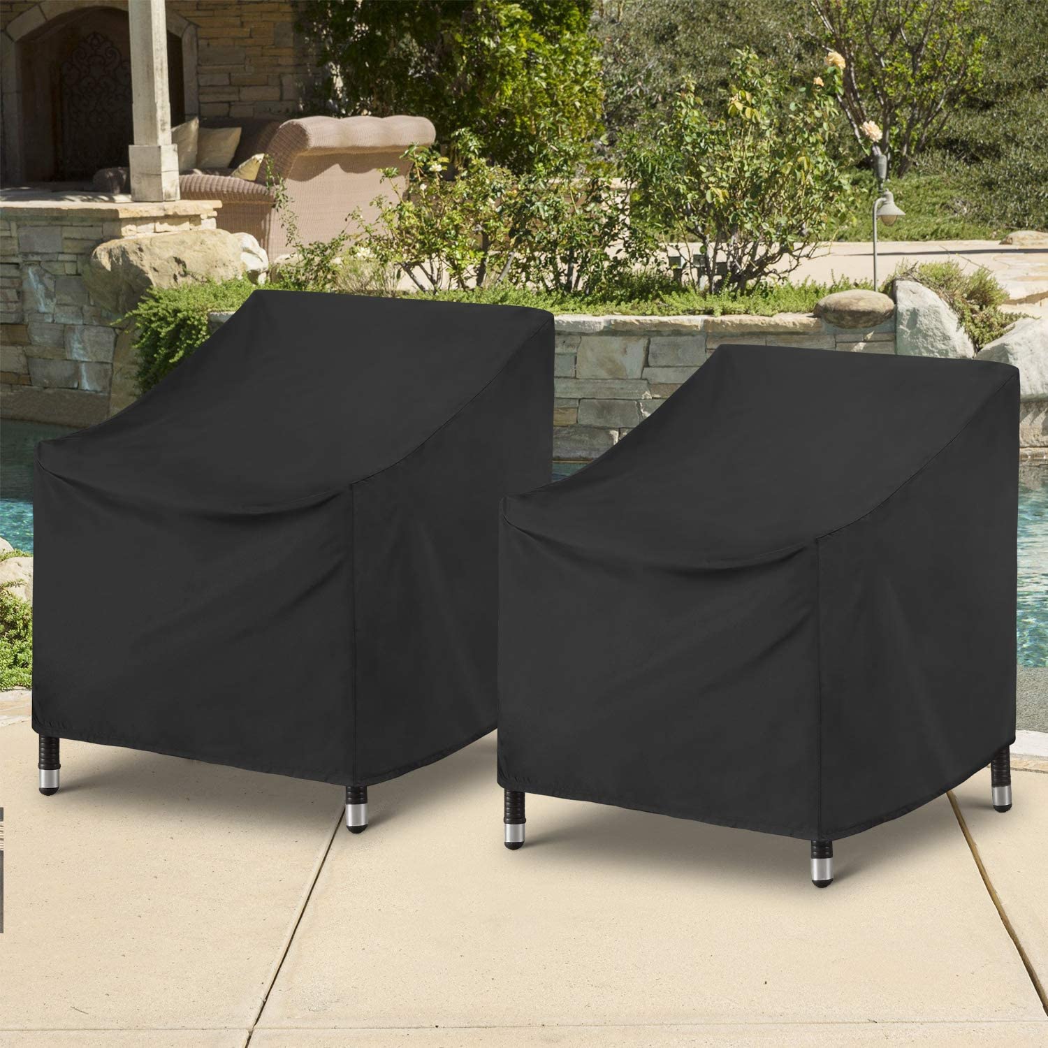 Outdoor Oversized Club Chair Covers 2 Pack, Waterproof Patio Large Lounge Deep Seating Chair Covers, Durable FadeStop Patio Furniture Protector for All Weather Protection, 37"W x 40"D x 32"H